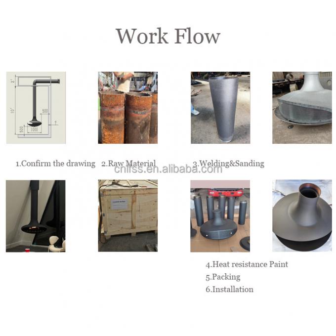 Cửa lửa tre treo treo trong nhà thép tùy chỉnh sơn đen trang trí 3