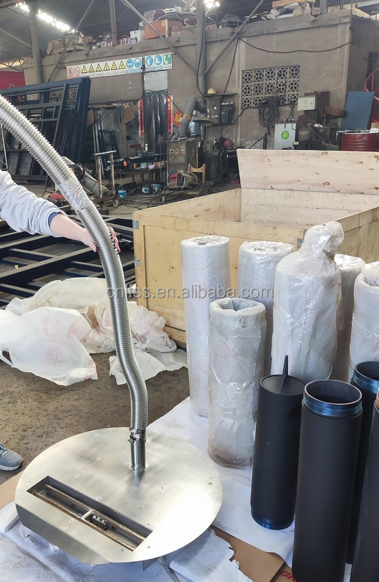 Thép carbon mat màu đen châu Âu Lửa sưởi khí ba mặt 8