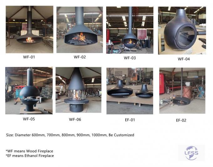 Cây treo treo màu đen trang trí mái nhà lò sưởi lò sưởi trong nhà thép tùy chỉnh 1