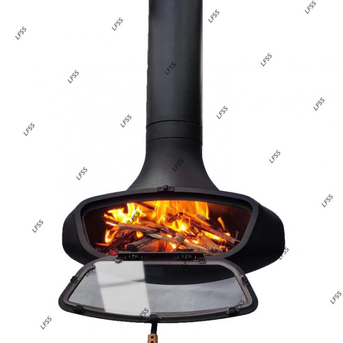 Cây treo treo màu đen trang trí mái nhà lò sưởi lò sưởi trong nhà thép tùy chỉnh 21