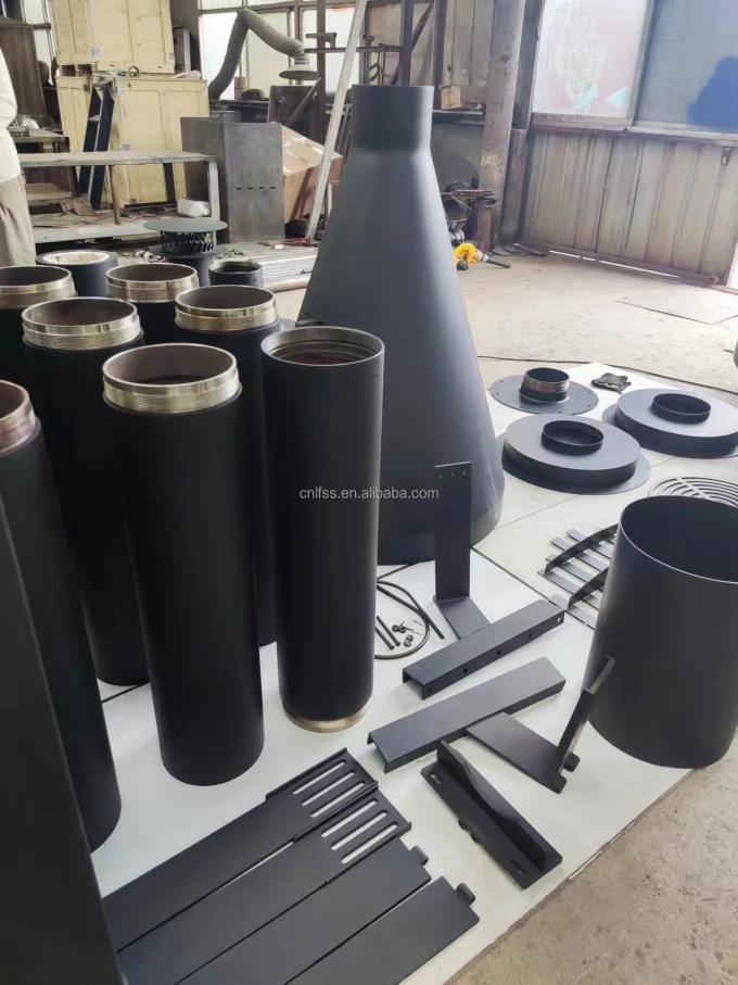 Phong cách cao cấp Luxury Glass Art Rotating Fireplace Furniture Carbon High Grade Black Modern Steel Round Furniture 0