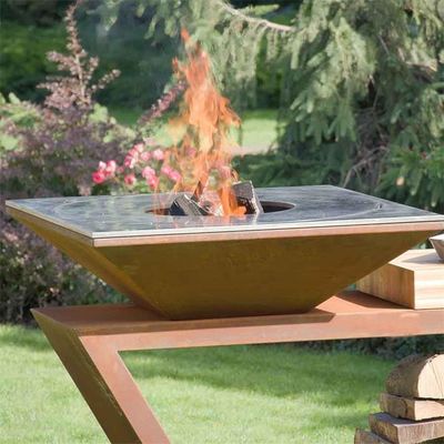 OEM Custom Outdoor Cooking BBQ Gill Corten Metal Garden Barbecue Fire Pit