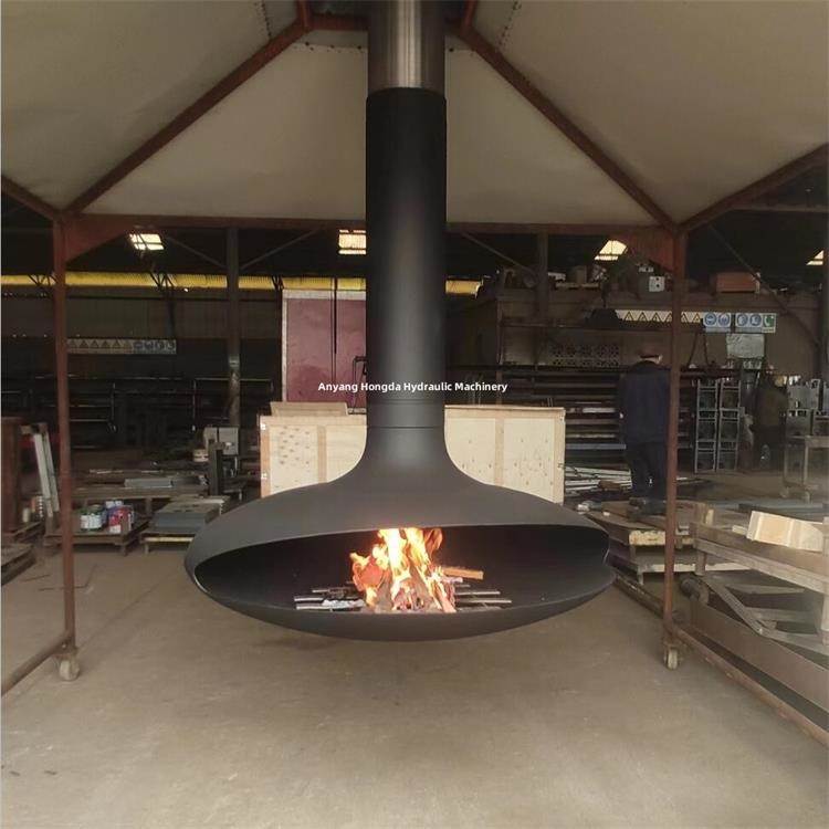 Rotating Fireplace Intdoor Trang trí gắn trần bằng gỗ Lò sưởi treo và quay