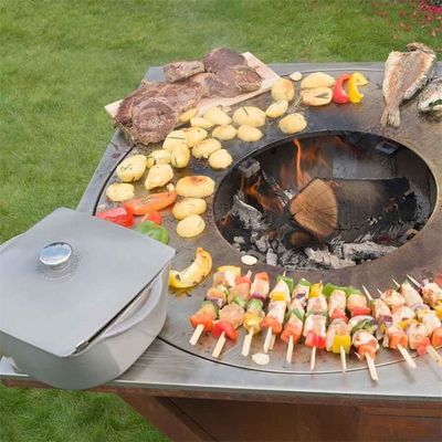 OEM Custom Outdoor Cooking BBQ Gill Corten Metal Garden Barbecue Fire Pit
