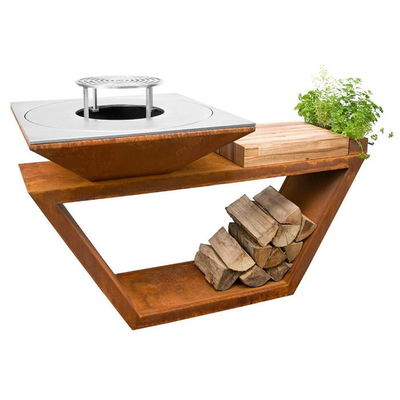 OEM Custom Outdoor Cooking BBQ Gill Corten Metal Garden Barbecue Fire Pit