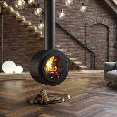 Indoor Heater Suspended Hanging Fireplaces Wood Burning Stove